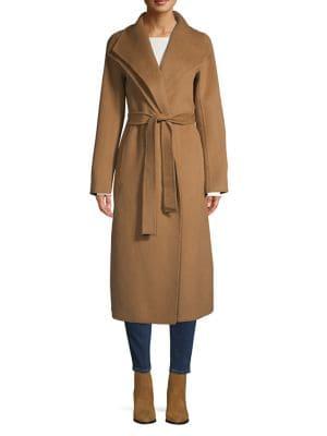 Tahari Double Wing Collar Wrap Coat