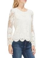 Vince Camuto Sapphire Sheer Puff Shoulder Lace Top