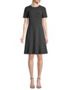 Michael Michael Kors Geometric Print Short-sleeve Raglan A-line Dress