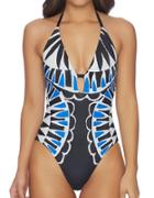 Ella Moss Cutout-front Printed One-piece