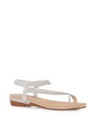 Quiz Diamante Slant-strap Flat Sandals