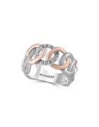 Effy Diamond, Sterling Silver And 14k Rose Gold Loop Ring
