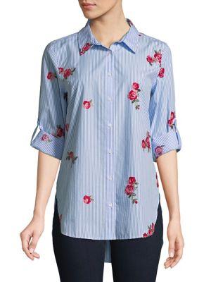 Calvin Klein Floral Cotton Button-down Shirt