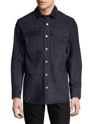 Black Brown Nappa Leather Utility Shirt