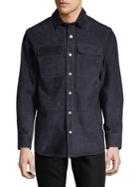 Black Brown Nappa Leather Utility Shirt