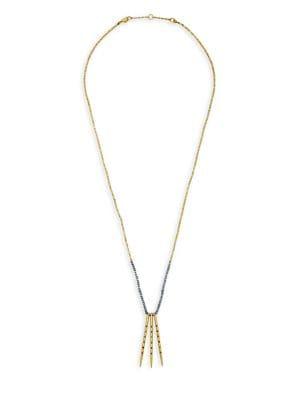 Sole Society Beaded Goldtone & Hematite Necklace