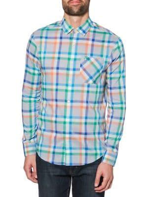 Original Penguin P55 Plaid Stretch Button-down Shirt