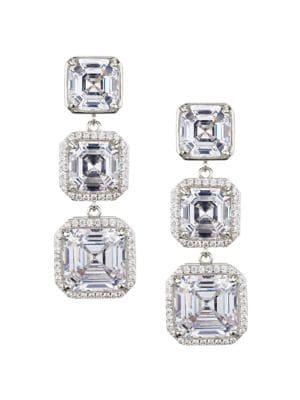 Nina Erin Crystal Asscher-cut Drop Earrings