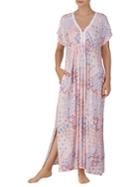 Ellen Tracy Printed Lace-trimmed Caftan