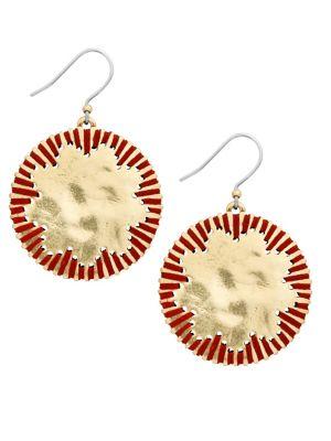 Lucky Brand Hacienda Heat Threaded Circle Drop Earrings