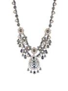 Marchesa Faux Pearl, Swarovski Crystal And Cubic Zirconia Drama Collar Necklace