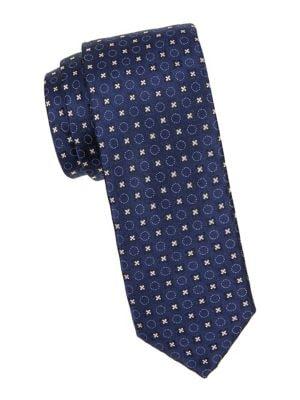 Hugo Boss Dotted Floral Silk Tie