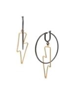 Bcbgeneration Two-tone Lightning Bolt Orbital Hoop Earrings