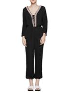 Bcbgeneration Embroidered Lace-up Jumpsuit