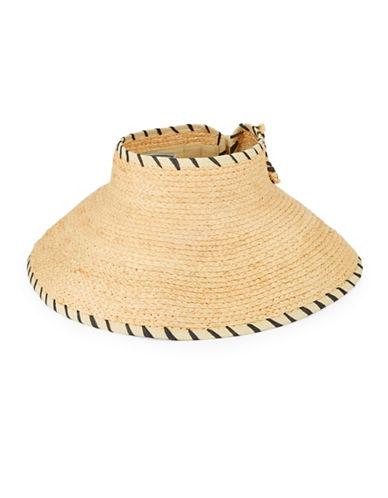 Kathy Jeanne Bow-accented Straw Visor