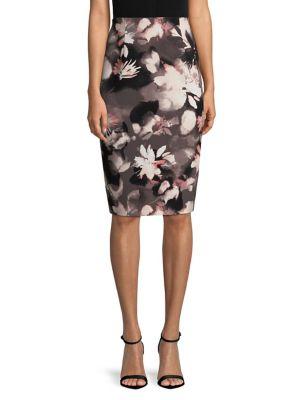 Ellen Tracy High-waist Floral Pencil Skirt