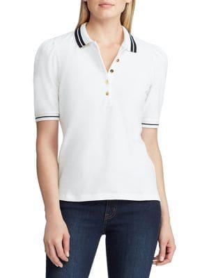 Lauren Ralph Lauren Puffed-sleeve Stretch Polo