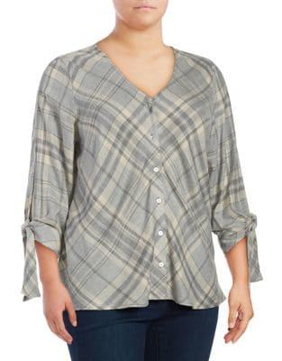B Collection By Bobeau Plus Plus Moonrock Tie Top