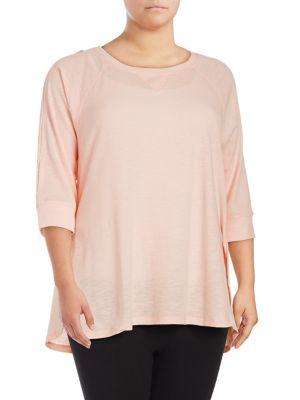Calvin Klein Performance Plus Three-quarter Raglan Sleeve Top