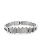 Lord & Taylor Stainless Steel Cross Curve Bar Bracelet