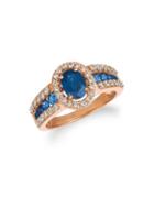 Le Vian Strawberry And Nude Blueberry Sapphire, Nude Diamonds And 14k Strawberry Gold Ring