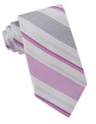 Calvin Klein Striped Silk And Linen Tie