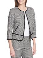 Calvin Klein Petite Quarter-sleeve Gingham Jacket