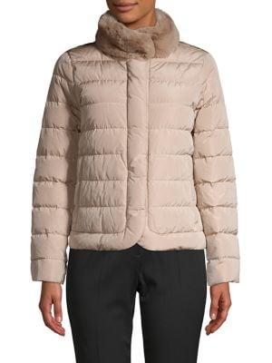Weekend Max Mara Faux Fur Quilted Coat