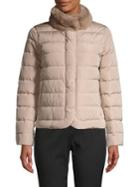 Weekend Max Mara Faux Fur Quilted Coat
