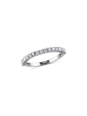 Sonatina Diamond Bridal 14k White Gold And Diamond Semi-eternity Anniversary Band Ring