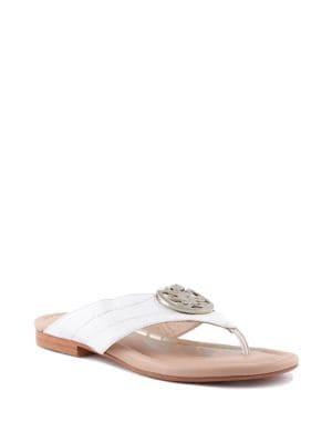 Tommy Bahama Floral Palm Leather Sandals