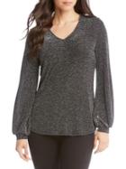 Karen Kane Metallic V-neck Top
