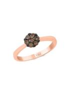 Lord & Taylor 14k Rose Gold & Brown Diamond Cluster Ring