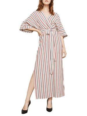 Bcbgmaxazria Striped Wrap Dress