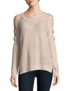 Design Lab Lord & Taylor Cutout Cold Shoulder Knit Sweater