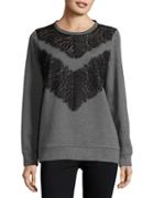 French Connection Misty Lace-trimmed Sweatshirt