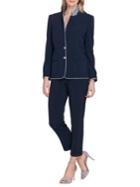 Tahari Arthur S. Levine Petite Contrast Piped Jacket And Pant Suit