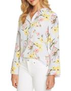 Cece Botanical Blooms Collared Blouse