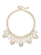 Design Lab Lord & Taylor Mother-of-pearl And Crystal Multi Drop Necklace