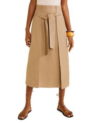 Mango Belted Midi Skirt