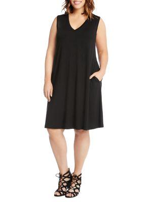 Karen Kane Plus Sleeveless Pocket Dress
