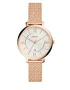 Fossil Jacqueline Three-hand Rose Gold-tone Stainless Steel Watch