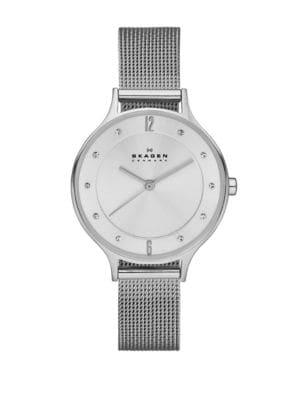 Skagen Anita Silver-tone Crystal Mesh Watch