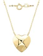 Lord & Taylor 14kt Yellow Gold Puffed Heart Pendant Necklace