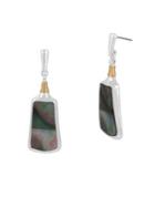 Robert Lee Morris Soho Silvertone Sculptural Stone Earrings