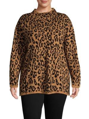 Context Plus Animal-print Oversized Sweater