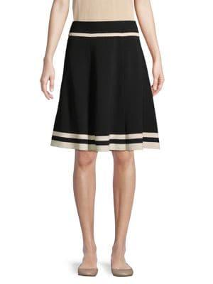 Anne Klein Knit Flare Pleated Skirt