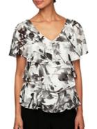 Alex Evenings V-neck Tiered Blouse