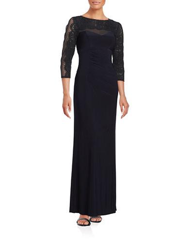 Xscape Lace-accented Illusion Gown