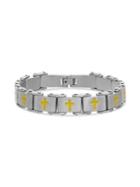Lord & Taylor Men's Stainless Steel Two-tone Square Cross Link Bracelet